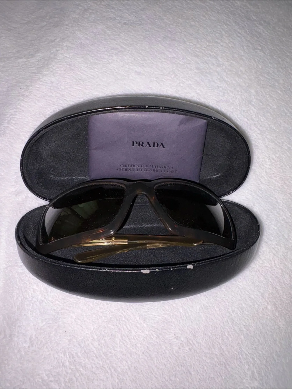 Prada Black and Brown Gradient Shield Sunglasses